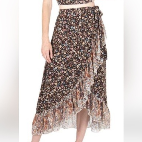 NEW Super Natural By Secret Mission Janice Skirt Set in brown ditsy floral - Picture 5 of 11